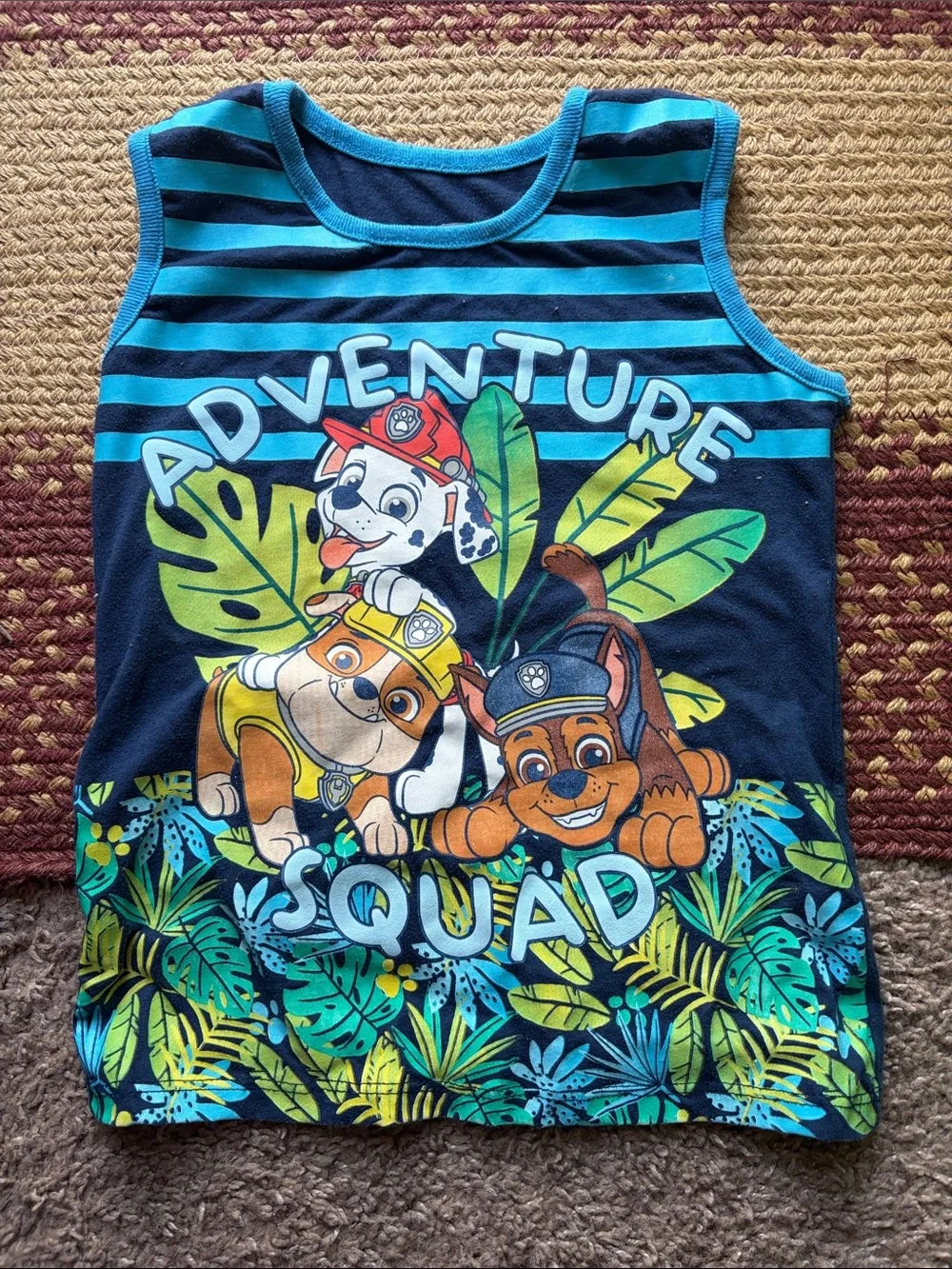 Paw Patrol Adventure Squad Navy & Teal Striped Tank